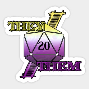 They/Them Pronoun D20 Sticker